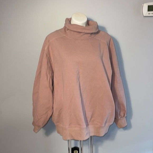 Whisper Ladies Oversized Turtleneck Sweatshirt. Medium. Pale pink - Picture 3 of 13